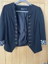 Pussycat Size 10 Military Style Soldier Black Jacket Top 