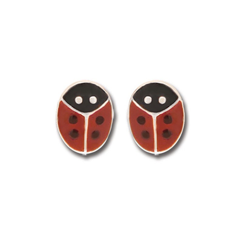 Boucles d'oreilles coccinelle argent 925 à porter au quotidien à l'école primaire