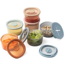 Moonkie Silicone Snack Containers for Kids and Toddlers | 8 Oz Baby Food Contain