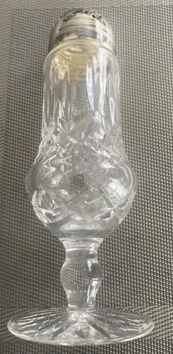 Vintage WATERFORD CRYSTAL Lismore Large 8" Sugar Shaker Muffineer Signed Ireland