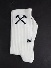 NEW! BC Axeon Team Cycling Socks Size Large/XL White/ Black