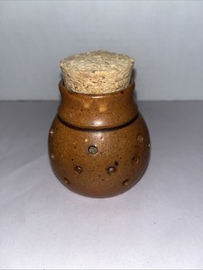 Wheel Thrown Ceramic Vessel W/multiple Uses. Ventilation Holes 3”T W/O Cork