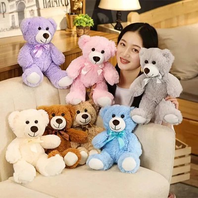 35CM Cute Colorful Bow Tie Bear Doll Plush Toy Hug Bear Doll Children Birthday G