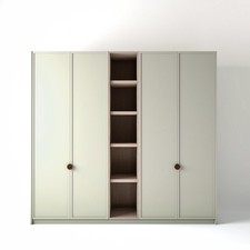 On-Trend Wardrobes, Luxury Slimline Shaker Fitted Wardrobe Kit, 2.4m Off-White