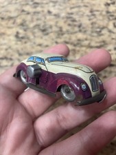 Vintage Tin Litho Wind-Up Car Toy - DAMAGE