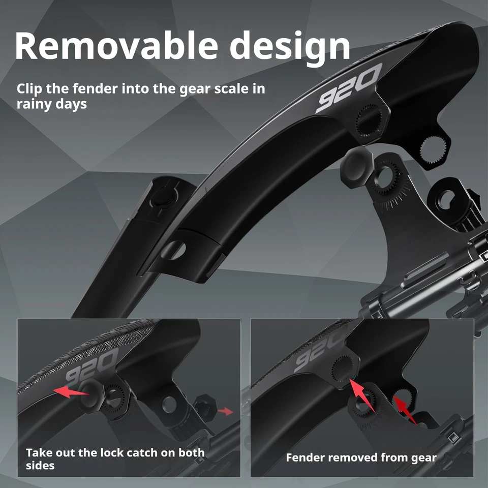 ENLEE Bicicleta Extendido Ensanchado Guardabarros Bicicleta Trasero y Amp; Juego de Guardabarros Rueda Delantera Foto 4 de 4