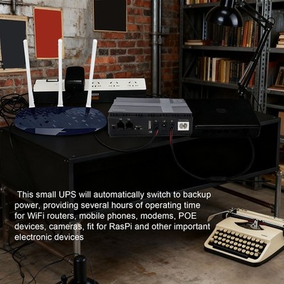 Small UPS Backup Power Supply For WiFi Modem 8800mAh USB DC Output BAK