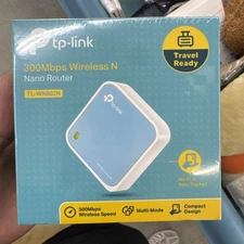 TP Link N300 Wireless Portable Nano Travel Router (TL WR802N) WiFi Bridge + NEW!