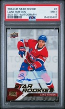 2024 UD NHL STAR ROOKIES BOX SET AUTO #8 LANE HUTSON PSA 9
