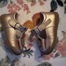 L  Amour Emma T-strap Rose Gold Bow Shoes Toddler Girl Size 4