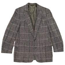 CHRISTIAN DIOR Monsieur Blazer 40R Black Red Check Silk Wool Sport Coat France
