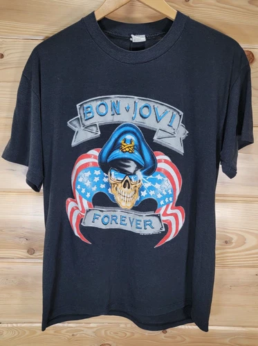 Bon Jovi Forever The Brotherhood Tour T-Shirt M 1980s vintage concert t-shirt, vintage, size L, single stitch, B+ condition