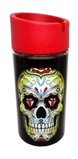 Smokezilla Glass Sugar Skull Style #2 Cigarette Butt Bucket W/ Removable Lid