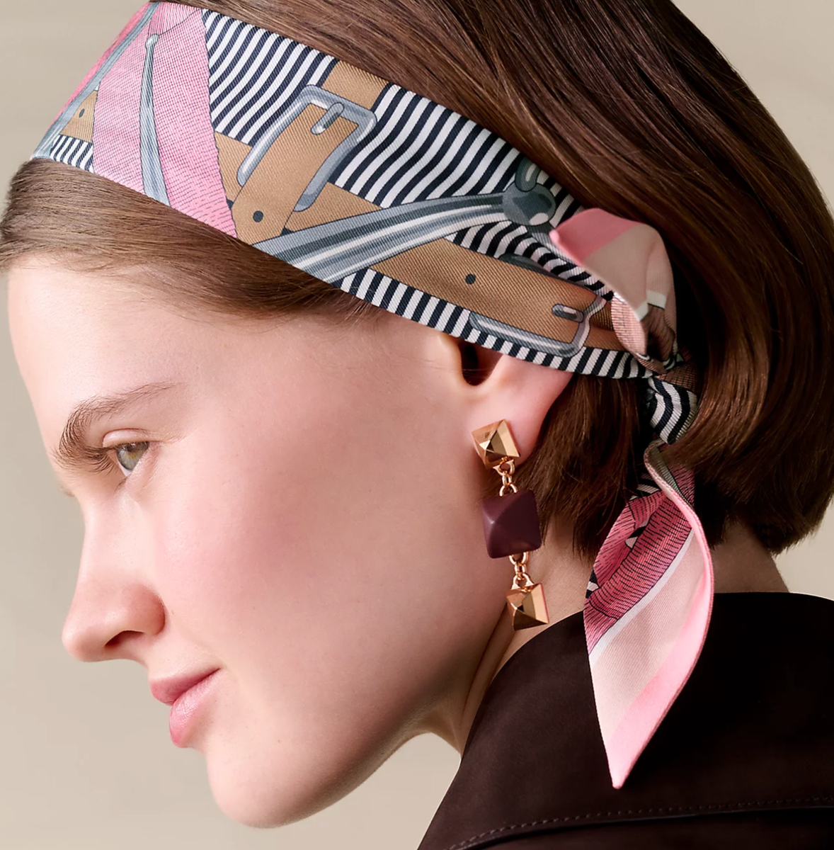 NEW Hermes Mors a Jouets Chemise Twilly Pink - Vieux Rose / Gris