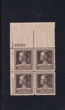 878 Jane Addams NH Plate Block CV $15