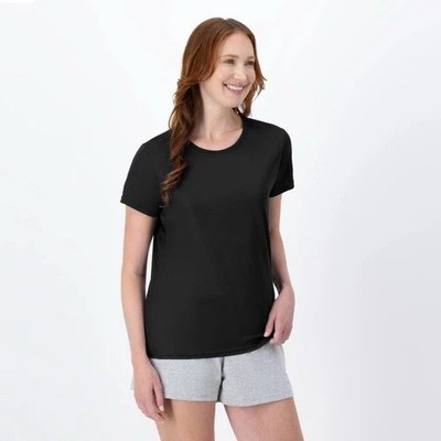 Hanes Women's Tee Cool DRI Performance Black  Short Sleeve T-Shirt Sport S-3XL