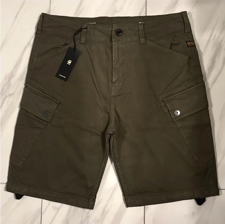 G Star RAW Heren Broeken 3301 Slim Short   Grijs D10481 6132 1243 30