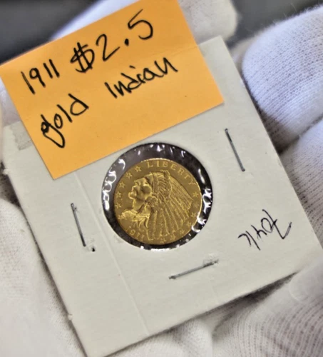 1911 US 2 1/2 Indian Gold Piece XF+ (Cleaned)