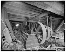 6. William E. Barrett, Photographer, 1972. STEAM ENGINE DRIVE PULLEYS. - Easton