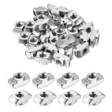 18Pcs M8 T Nuts Sliding T Slot Nut Carbon Steel Nickel Plated 4545 Series