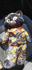 Build A Bear Midnight Sparkle Cat Black Orange Plush Halloween RARE   