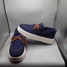 Skechers Cozy Ojai Moccasin Slippers Women's 8M Blue Navy A211
