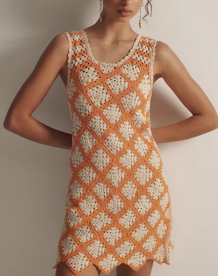 NWT Anthropologie Maeve Size XS Petite Sleeveless Crochet Mini Dress $158