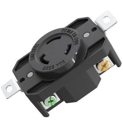 1 Pack NEMA L6-20R Flush Mounting Locking Receptacle, Industrial Grade Twist ...