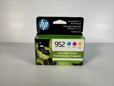 HP 952 Cyan, Magenta and Yellow Ink Cartridges 3 Pack New In Box AUG. 2024