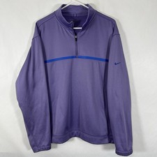 Nike Golf Tour Performance Therma Fit 1/4 Zip Pullover Mens Large Purple Fleece