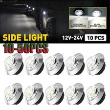 White LED Clearance Flash Warning Light 3/4" Strobe+Steady Marker Light10-50x