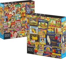 Spin Master Games, 1000-Piece Jigsaw Puzzles Retro Comics  Fruit Labels