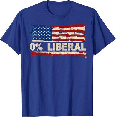 Zero Liberal Zero Percent Liberal Republican Flag Unisex T-Shirt