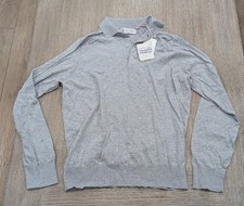  1495 Mens Brunello Cucinelli Cotton/Silk LS Polo Shirt Pebble Gray 54 US 44