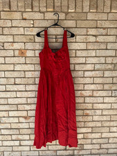 Quince Women’s Red Midi Dress Size Large NWT 100% Linen