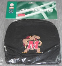 NCAA Maryland Terrapins Head Rest Covers Set of 2 Embroidered Team Logo ProMark