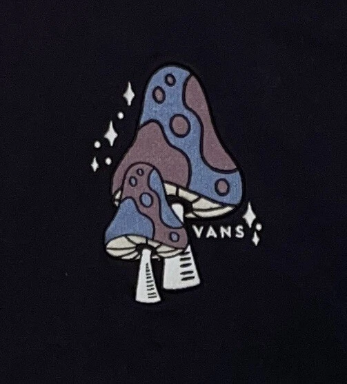 Vans Off The Wall Medium Black Embroidered Mushroom Pullover Hoodie  Sweatshirt | eBay