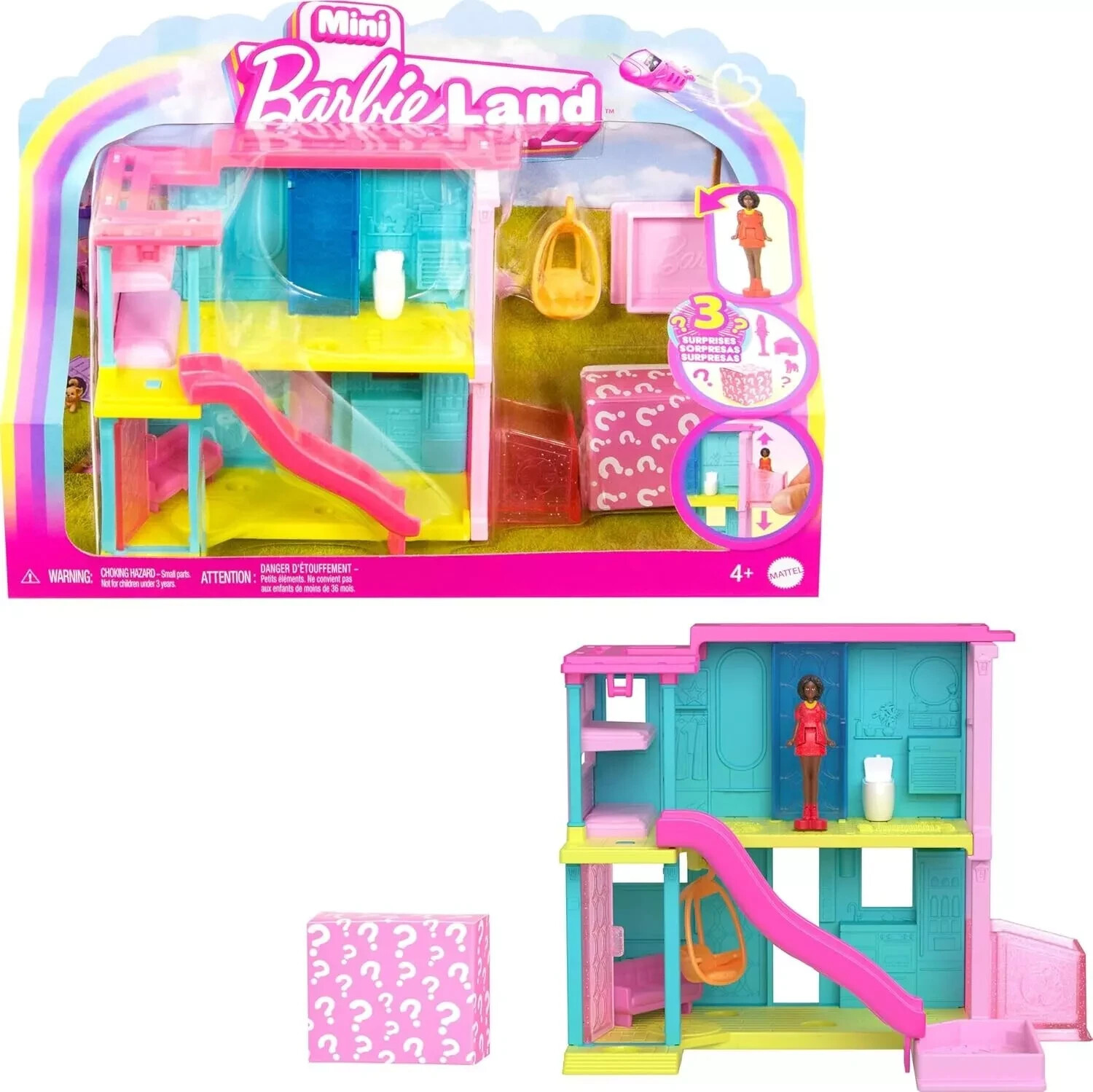 Barbie Mini Barbie Land Doll House Mini Dreamhouse with Surprise 1.5-inch Doll