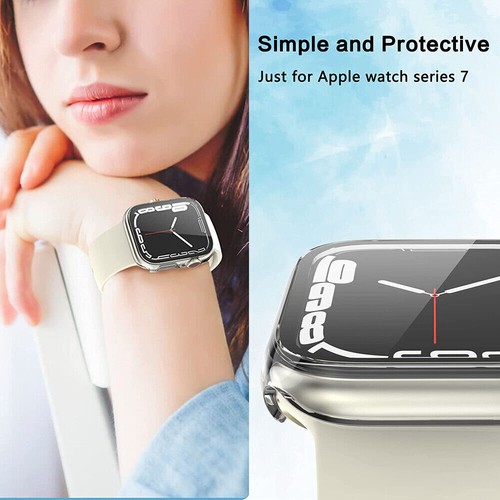 For Apple Watch Series 7 45MM Case Cover+3D Full Tempered Glass Screen Protector - Picture 62 of 74