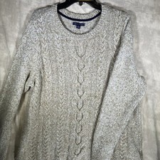 Vintage Tommy Hilfiger Men  s TTG/XXG Sweater basically 2XL Cable Knit Y2K