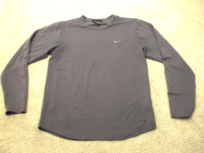 Vintage Nike Sphere Long Sleeve Textured Shirt Mens Medium Gray