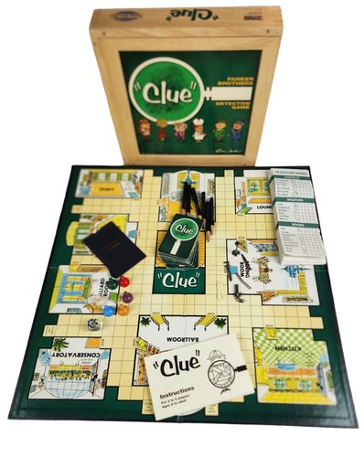 Parker Brothers Clue Detektivspiel Nostalgie Serie Holzkiste 2002 Holzkiste - Bild 2 von 12