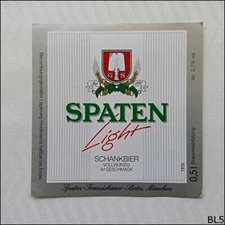Spaten Light Schankbier Beer Label (BL5)