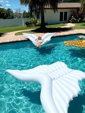 Angel Wing Pool Float Butterflies Wings Pool Party Wedding Mattress Luxury WHITE