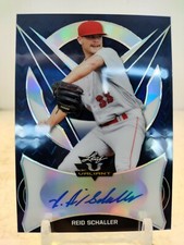 REID SCHALLER /25 AUTO 2020 Leaf Valiant Baseball PRIZM BLUE Flashback RC NAT'S