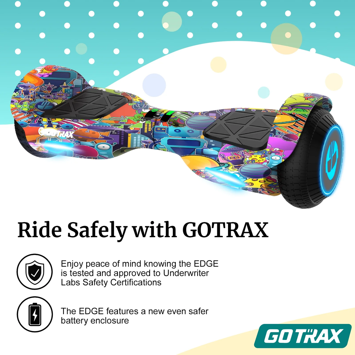 Gotrax Edge Self-Balancing Hoverboard for Kids & Adults, Galaxy
