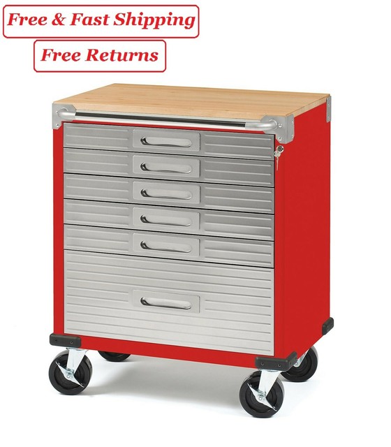 Seville Classics Ultrahd Rolling 6 Drawer Tool Storage Cabinet With Key Lock For Sale Online Ebay