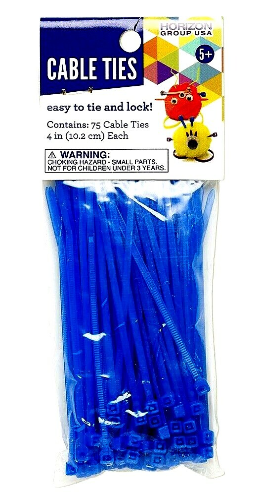 4" Cable Ties Zip Tie 4 Inch 6 Different Colors or Mix Nylon Qty 75