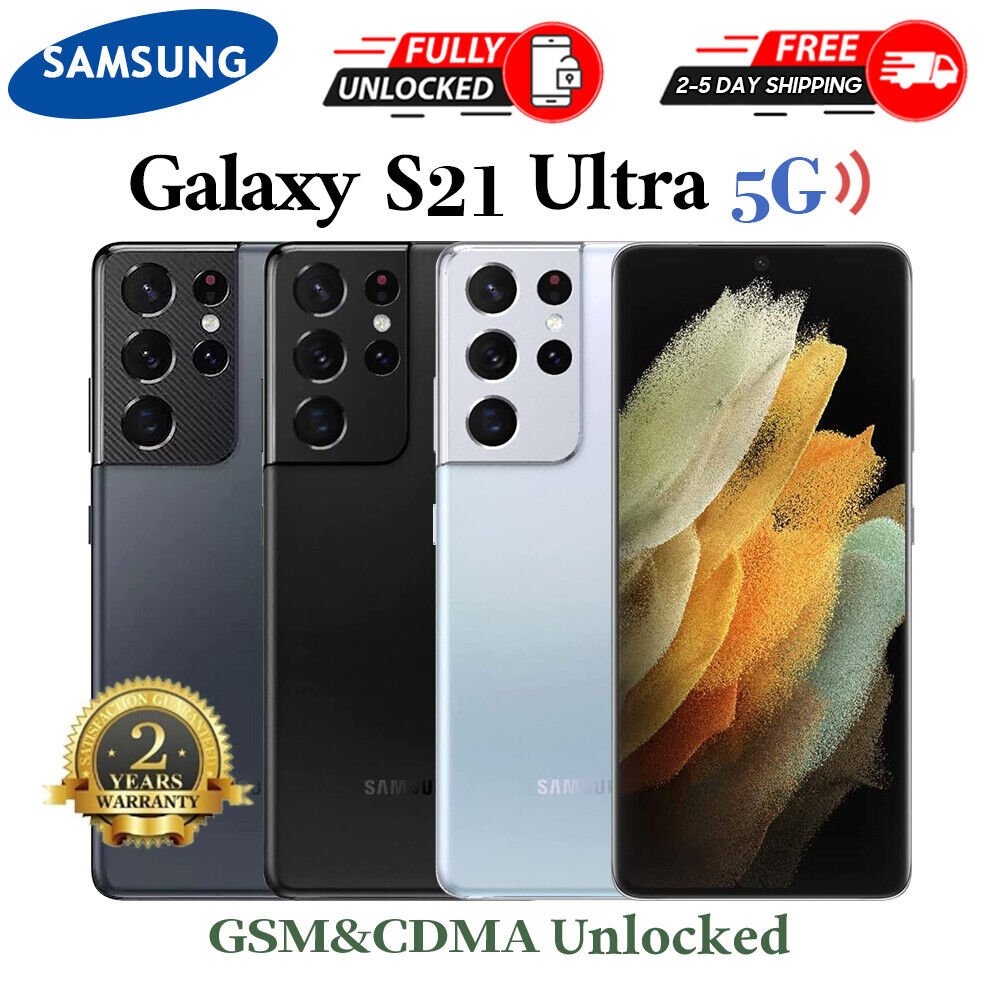 NEW UNLOCKED SAMSUNG GALAXY S21 ULTRA 5G SM-G998U ALL COLORS AND MEMORY  GSM+CDMA