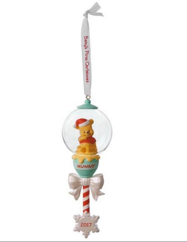 2017 HALLMARK~BABY'S FIRST CHRISTMAS RATTLE ORNAMENT~DISNEY WINNIE THE ...
